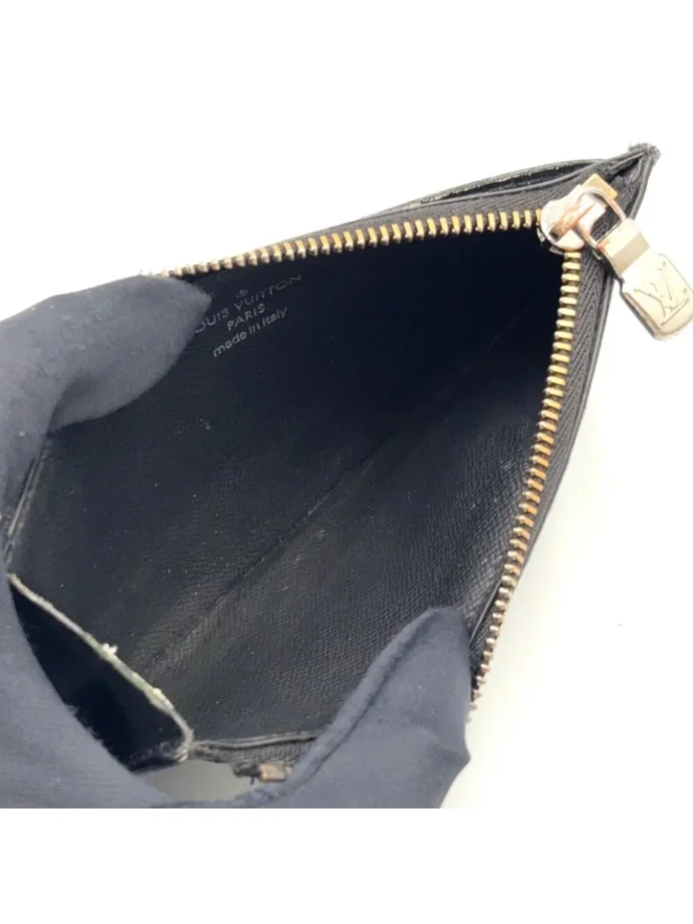 Louis Vuitton Coin Card Case Monogram Eclipse Enabled Leather Gray Black Purse